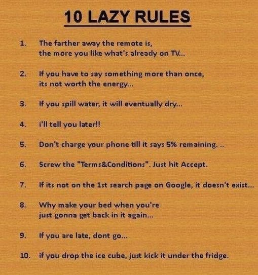 lazy rules