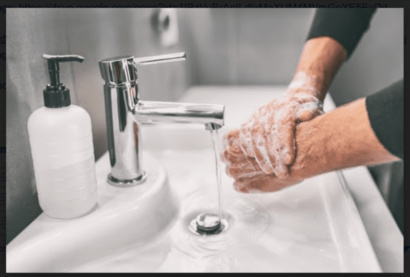 man scrubbing hands