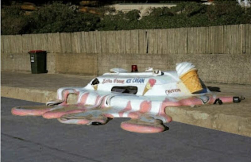 Melted ice cream truck