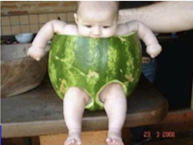 Baby in a watermelon 