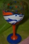 Denver Broncos wine glass