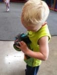 Little boy using PlaySkool Kids Camera