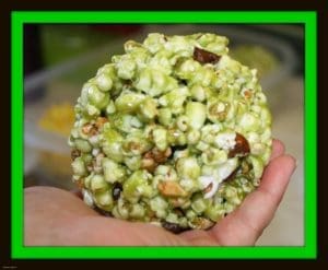 Woman making popcorn balls