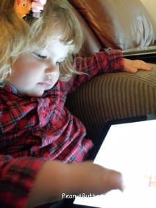 Little girl using iPad