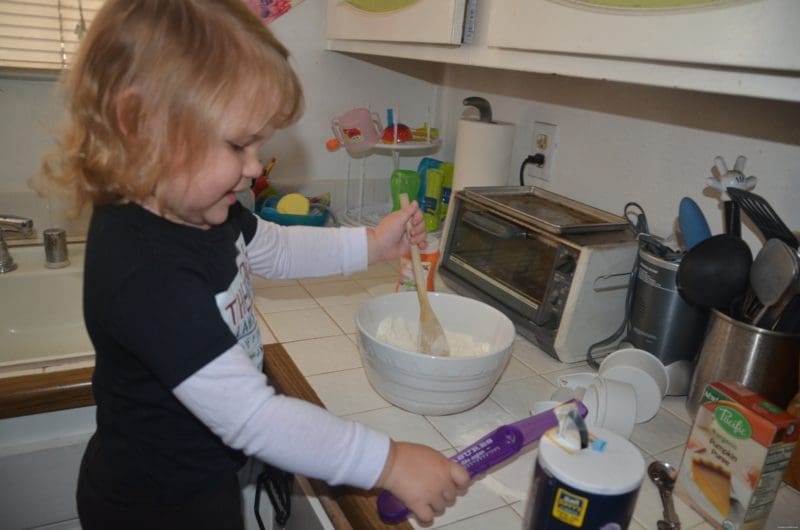 Little girl baking