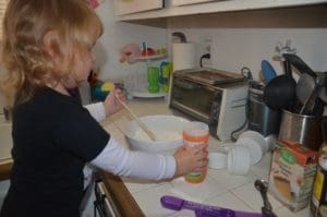 Little girl baking