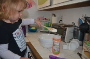 Little girl baking