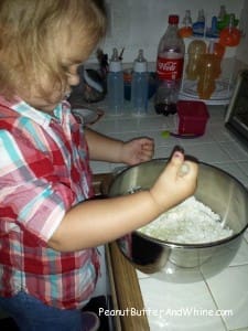 Little girl baking