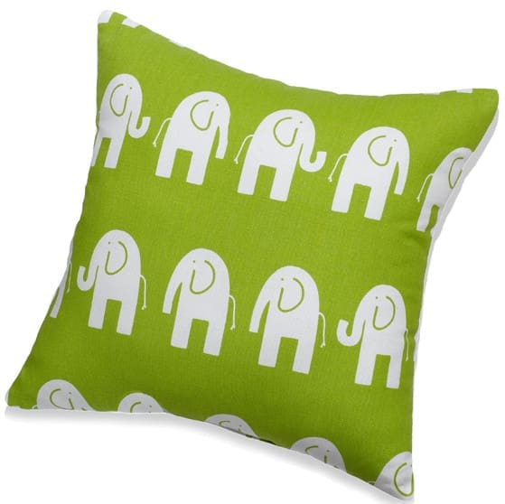 Chartreuse Elephant Accent Pillow