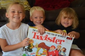 Kids playing Twister