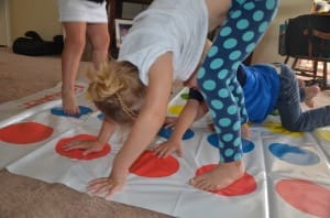 Kids playing Twister