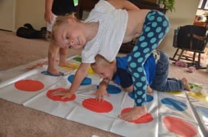 Kids playing Twister