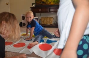 Kids playing Twister