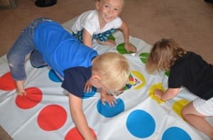 Kids playing Twister