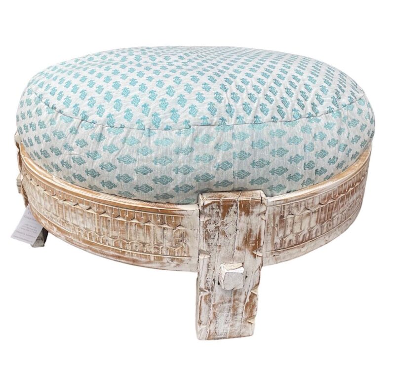 Sari cushion cover post footstool