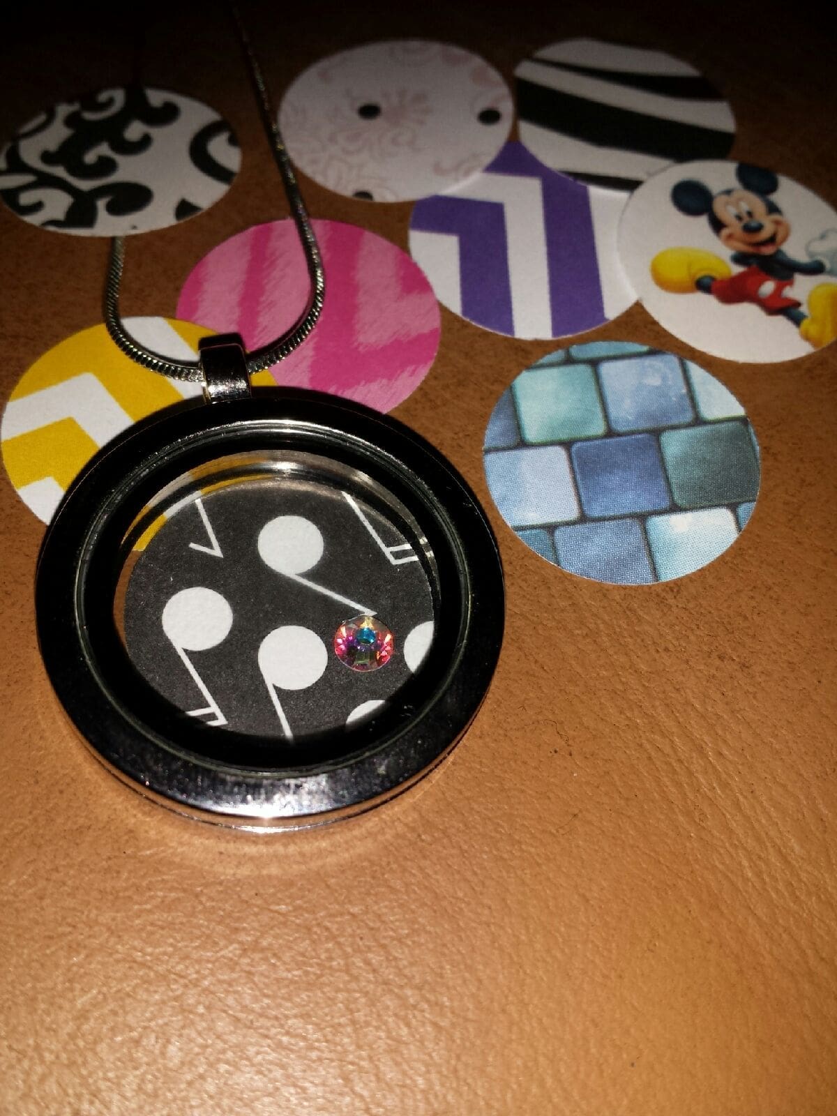 Tinseled Token Floating Locket Necklace