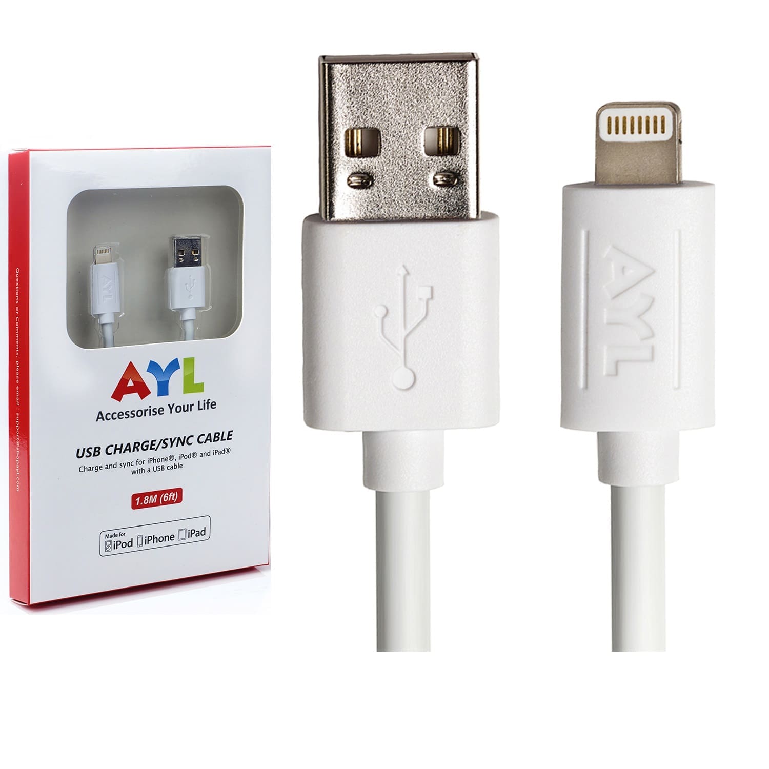 Accessorize Your Life 6' 8-Pin Lightning to USB Cable