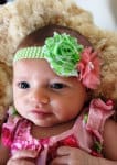 Baby in cute bow headband