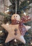 Snowman star ornament