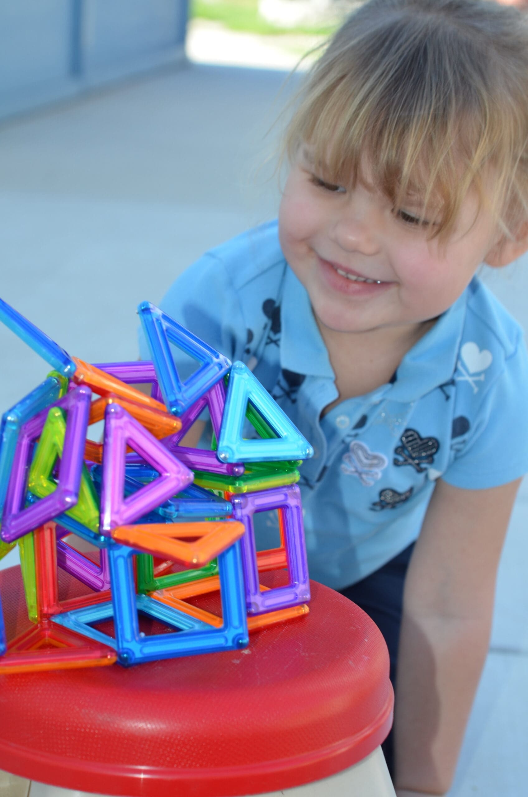 Little girl and her PowerClix Classic Creativity Set