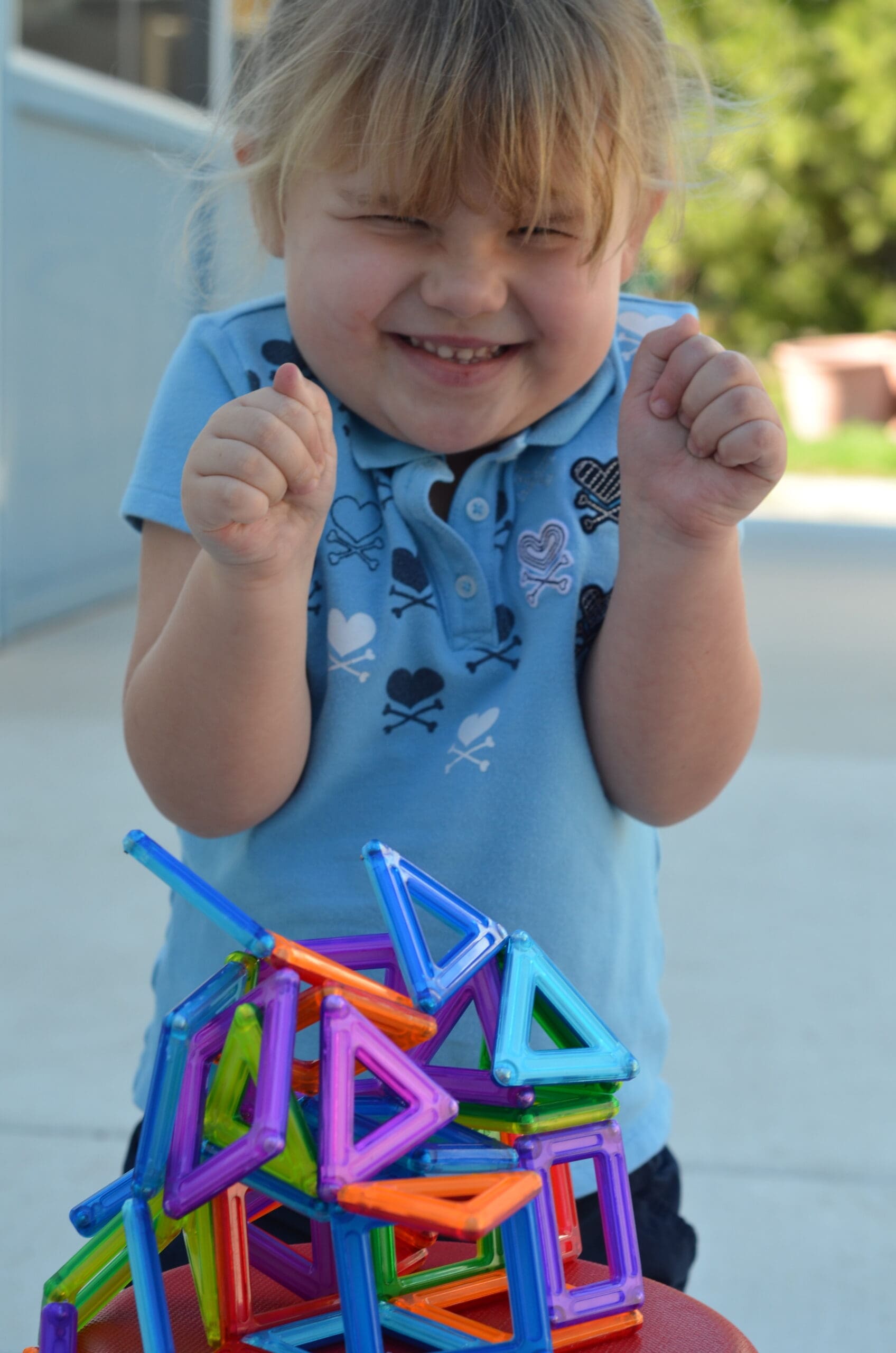 Little girl and her PowerClix Classic Creativity Set