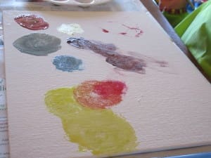 Little girls hand painting