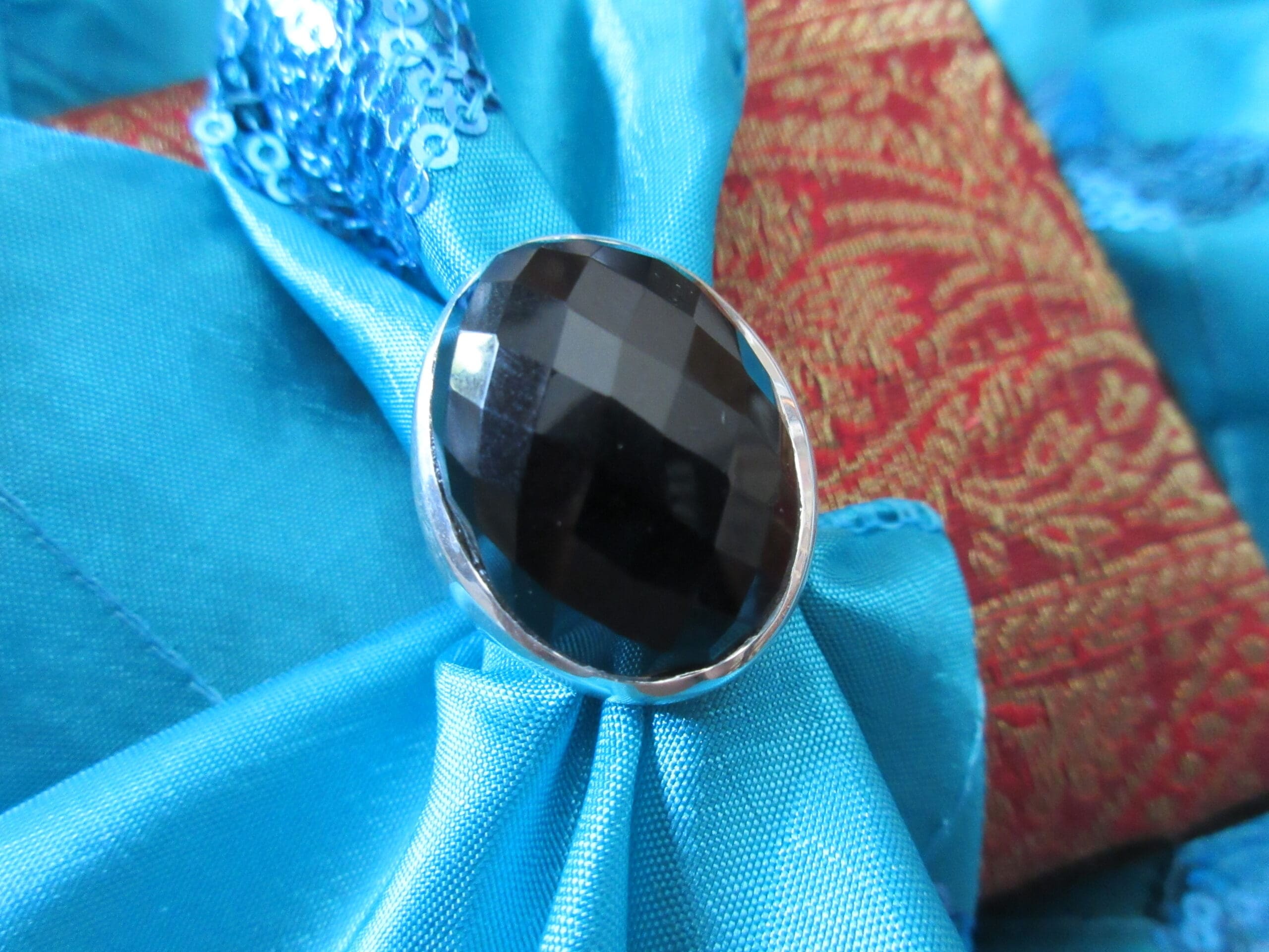 Novica Bold Black Onyx Ring