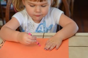 Little girl coloring