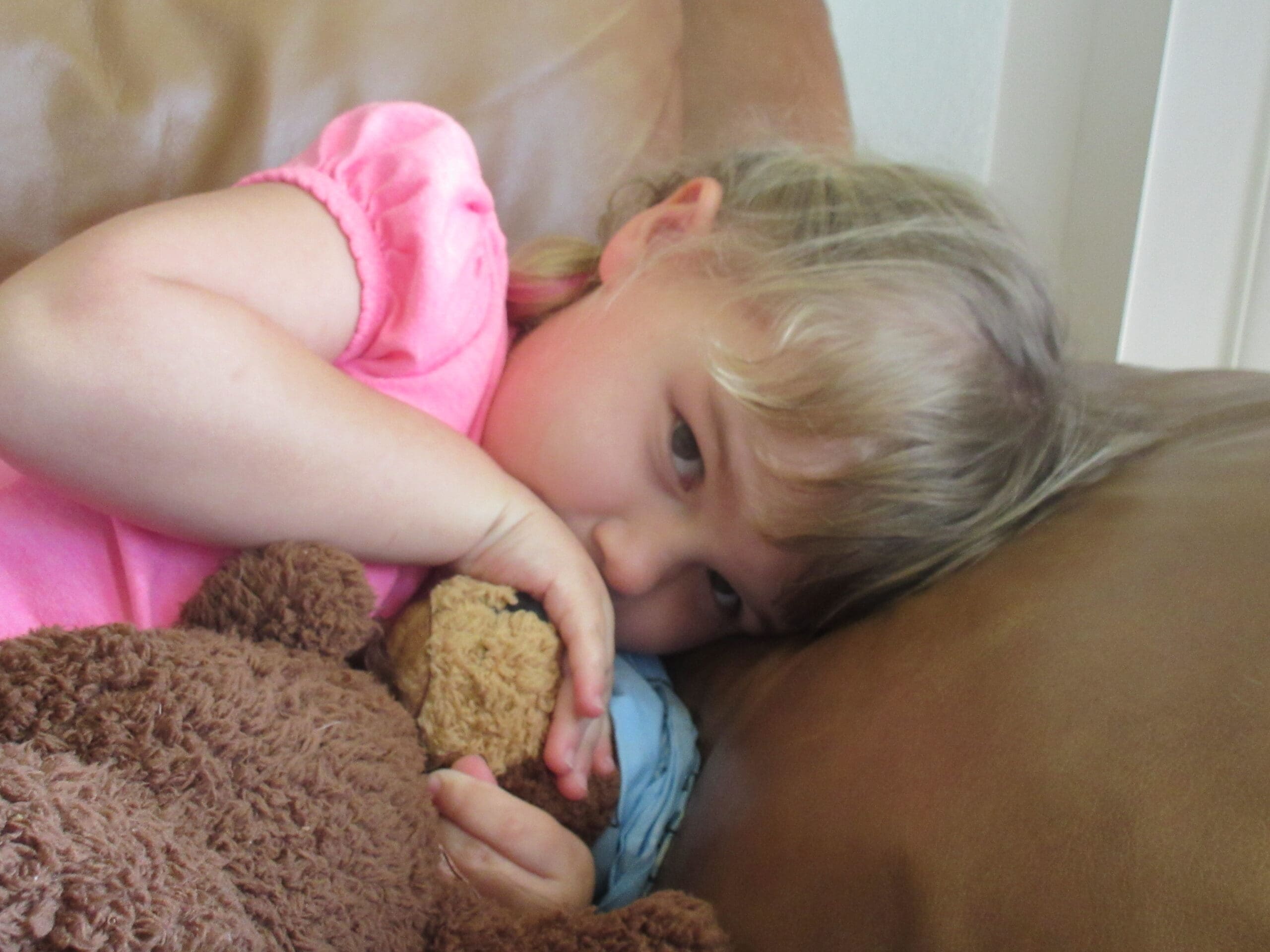 Little girl with teddy bear