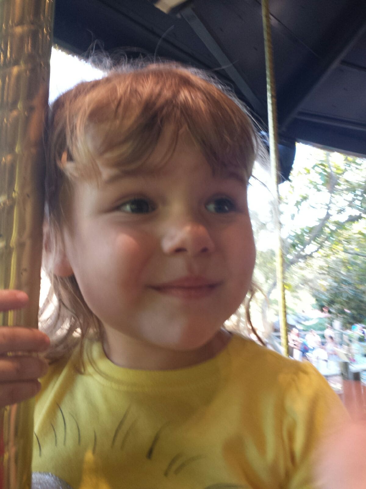 Little girl on merry-go-round