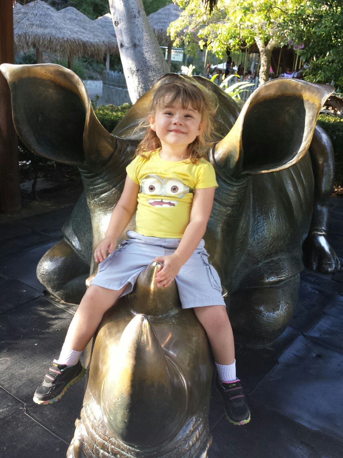 little girl on brass rhino San Diego