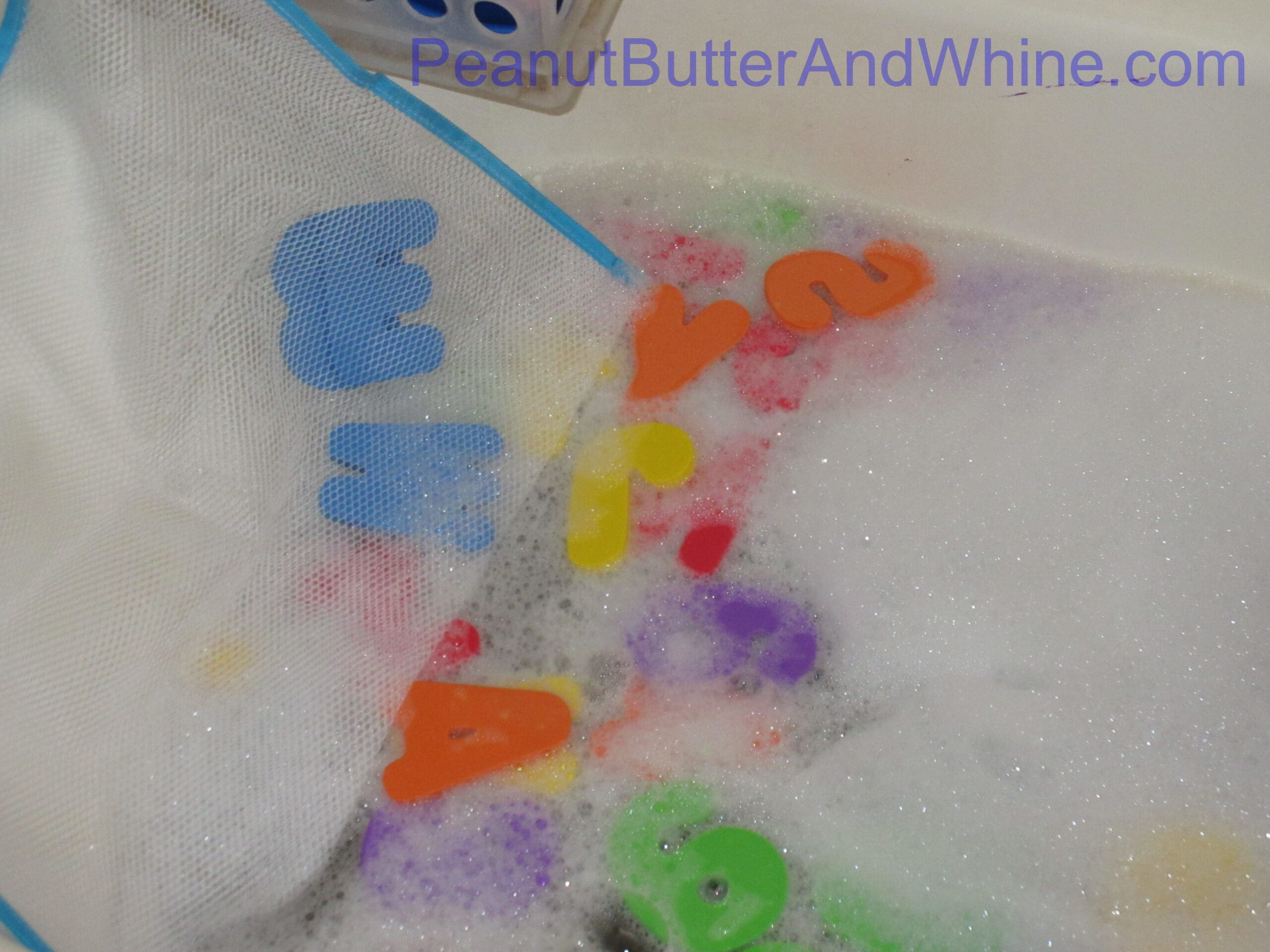 Bath Toy Organizer w/ Bath Letters & Numbers
