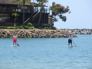 Paddle boarders at Dana Beach
