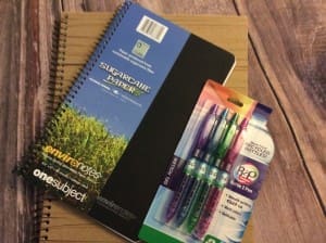 note book and pens