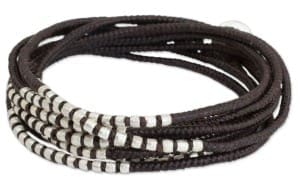 leather and silver bracelet