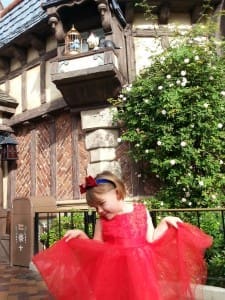 Sparkle red dress at Disneyland