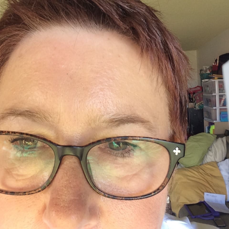 woman with glasses