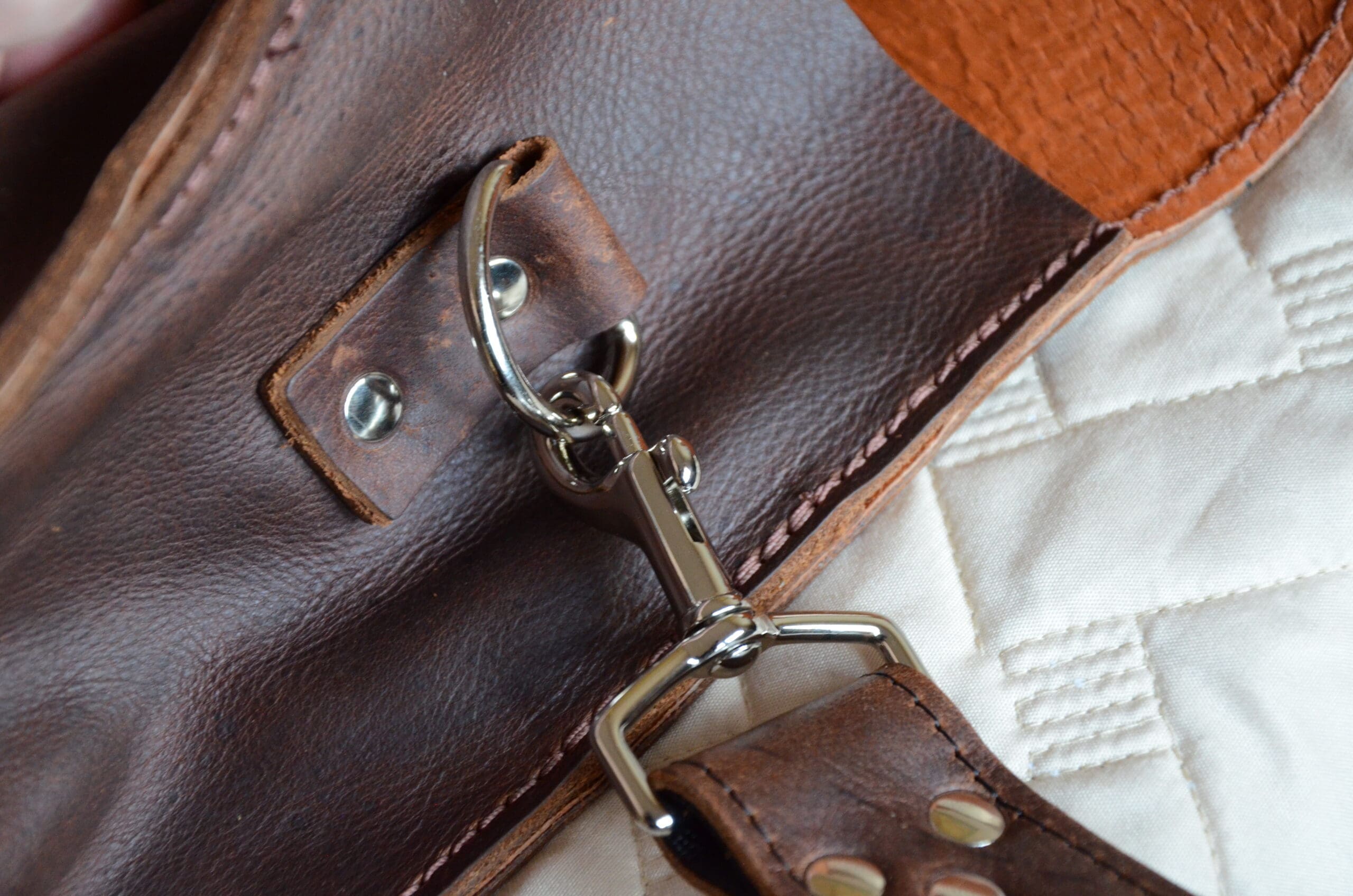 Rugged Material Real Grain Leather Briefcase