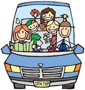 Vacation Safety Family in car clip art