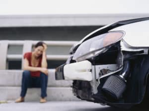 Front part of car after an accident