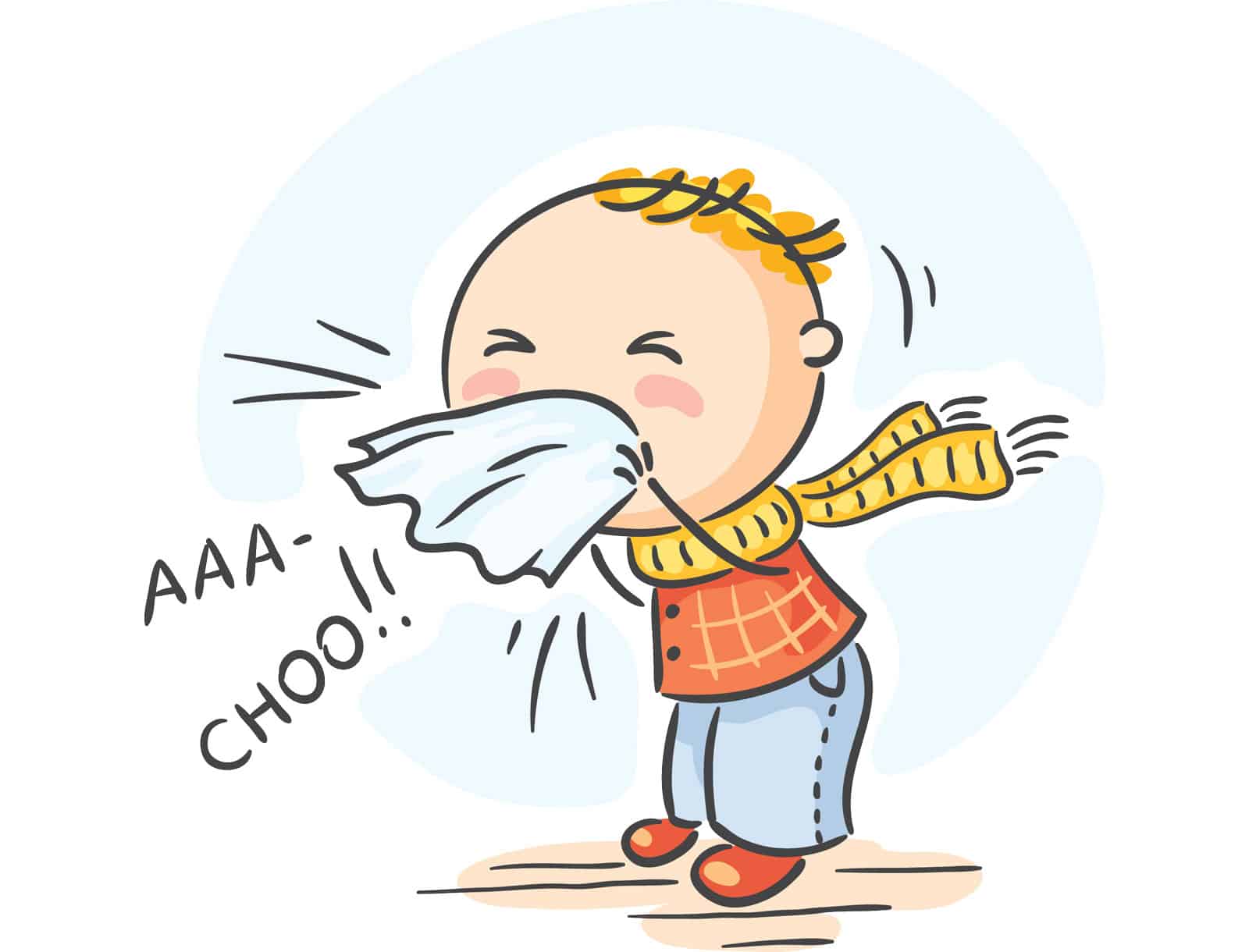 Sneezing cartoon