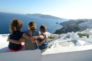 Kids in Santorini