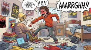 teenager throwing a fit