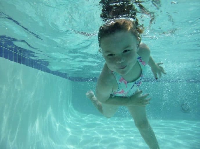Cute girl under water