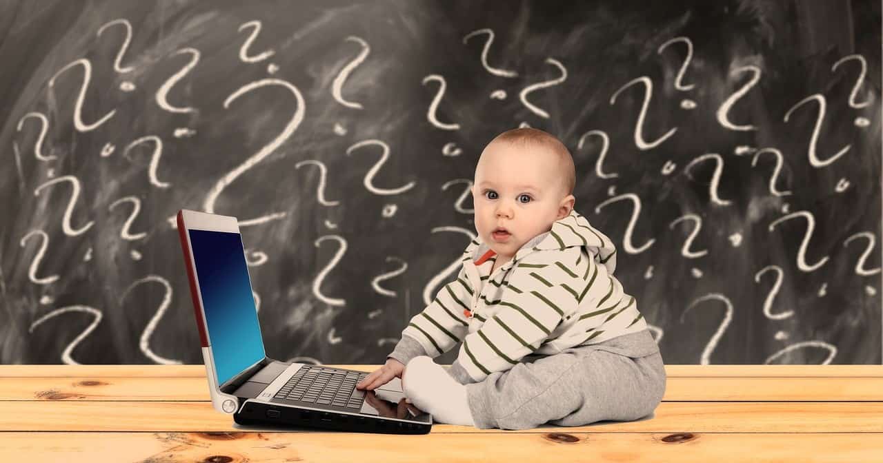 Baby on a laptop