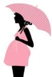 Pregnant woman clipart in pink virtual baby shower