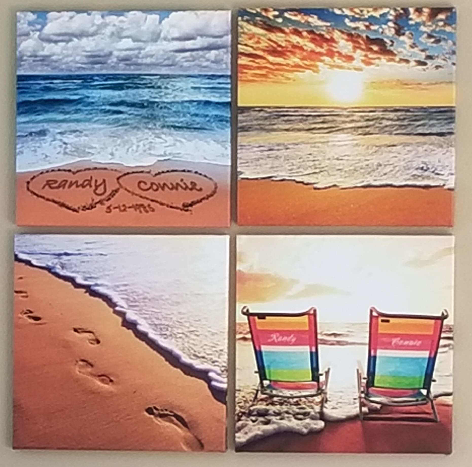 Love on the beach canvas set
