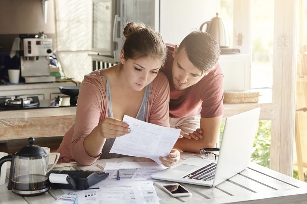 Couple looking over taxes