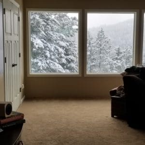 Window with snow outside VEEYOO Bedding