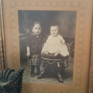 Antique picture of two little girls